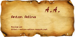Anton Adina névjegykártya